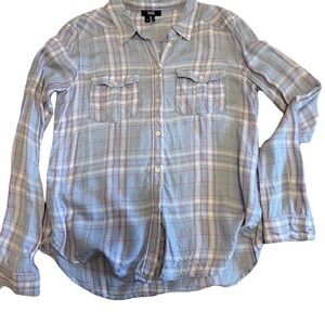 PAIGE Multicolor Plaid Button Down Shirt